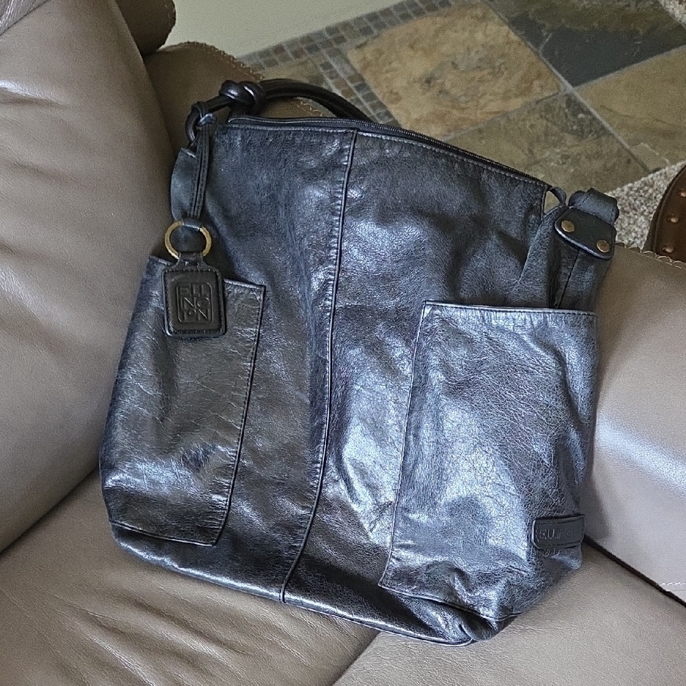 Women's Or Men's Black Leather Bag